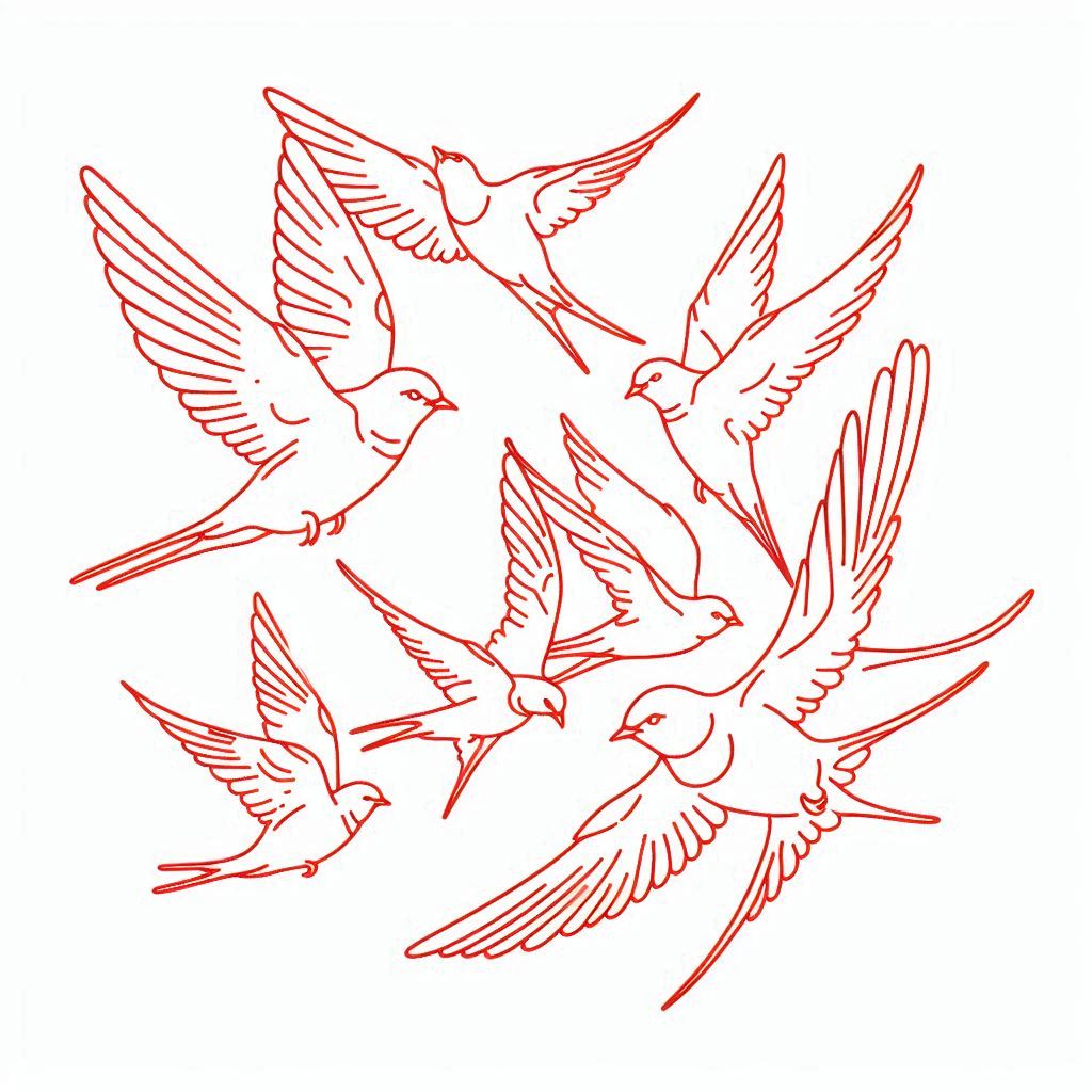  изображение стаи ласточек, тонкая красная линия на белом фоне.jpg